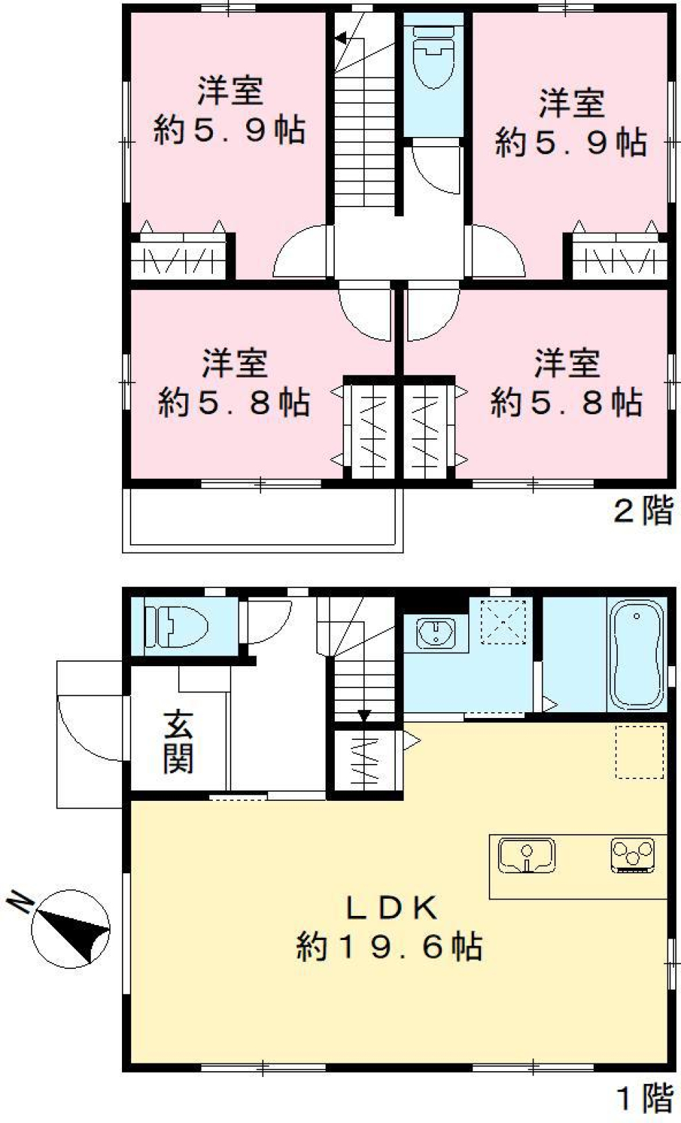 仮称　おおたかの森東３丁目戸建貸家　Ｃ棟の間取り図