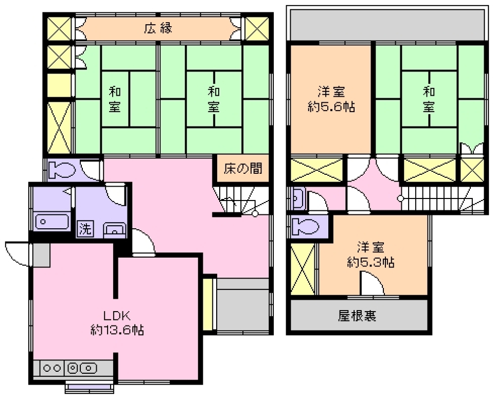 湊貸家 の間取り図