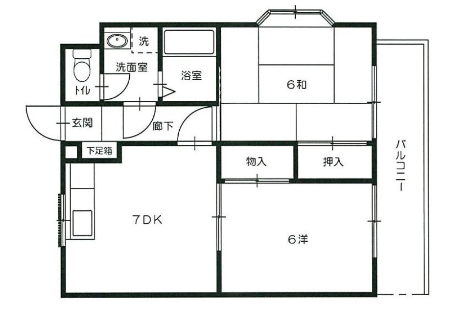 ベルグラン古市2 305号室の間取り図