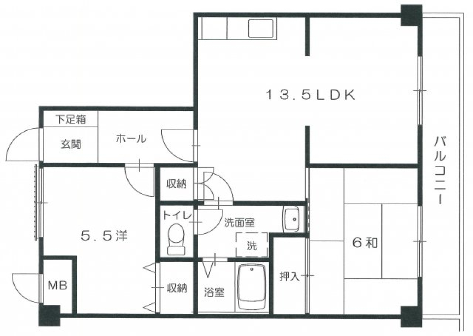 西本ビル 202号室の間取り図