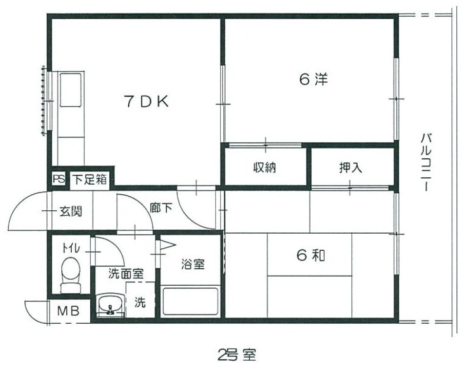 ベルグラン古市2 302号室の間取り図