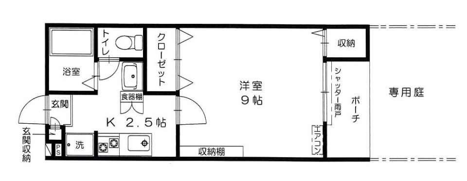 サウザンクロス髙田　103号室の間取り図