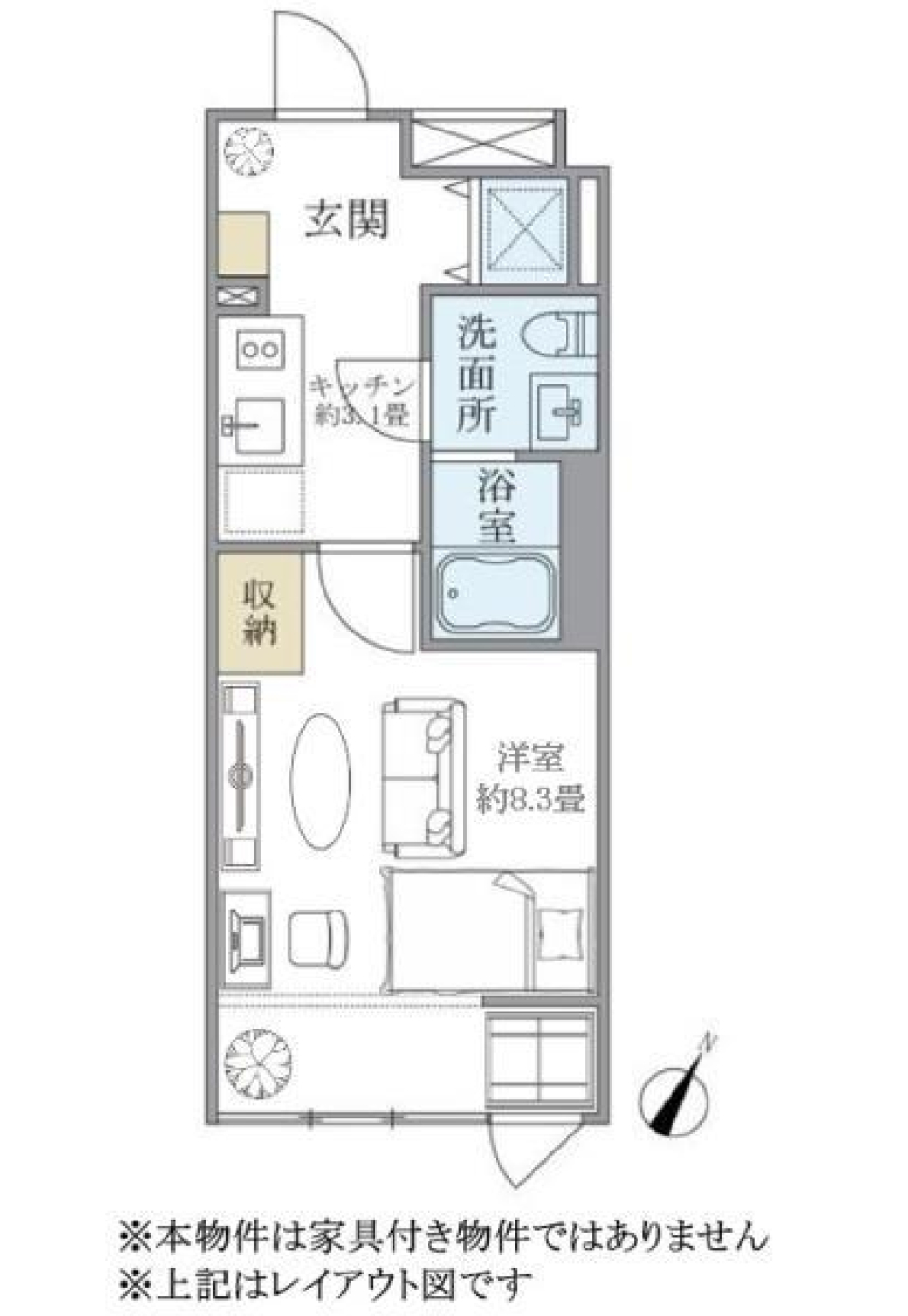 窓際の特等席の間取り図