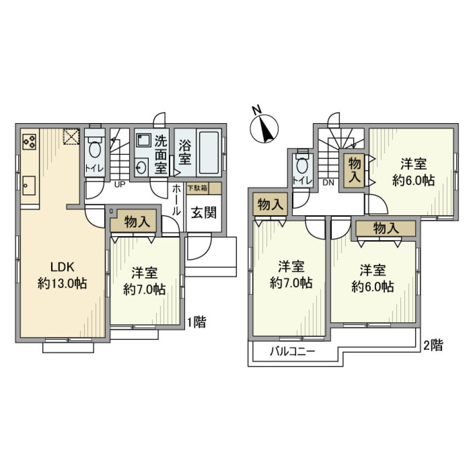 四谷戸建の間取り図