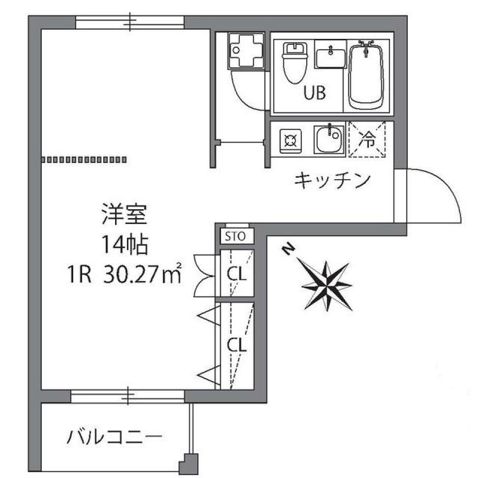 プラティーク門前仲町　302号室の間取り図