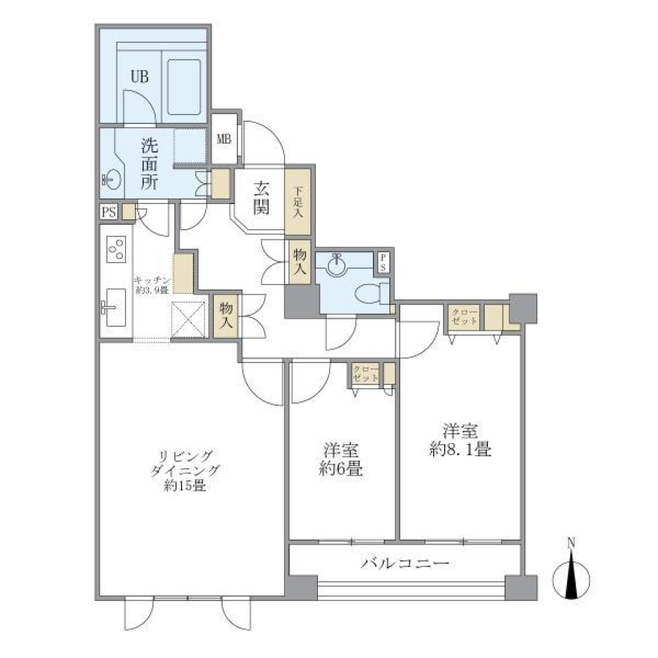 アパートメンツ東山　206号室の間取り図