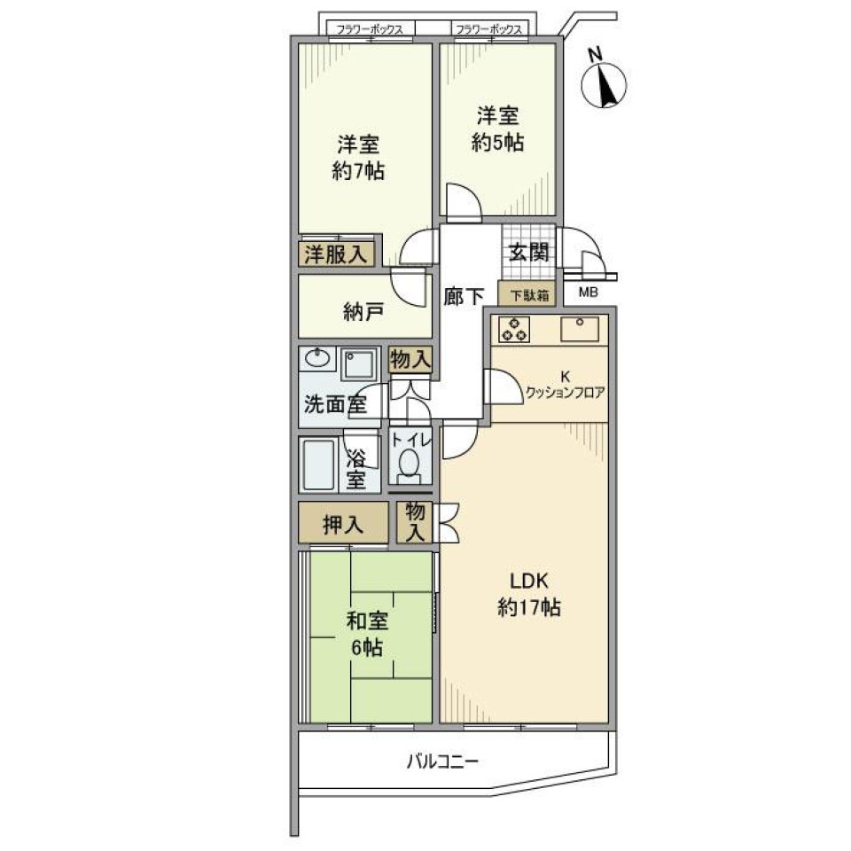 上池台マンション　401号室の間取り図