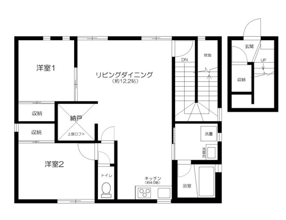 リベリュール　201号室の間取り図