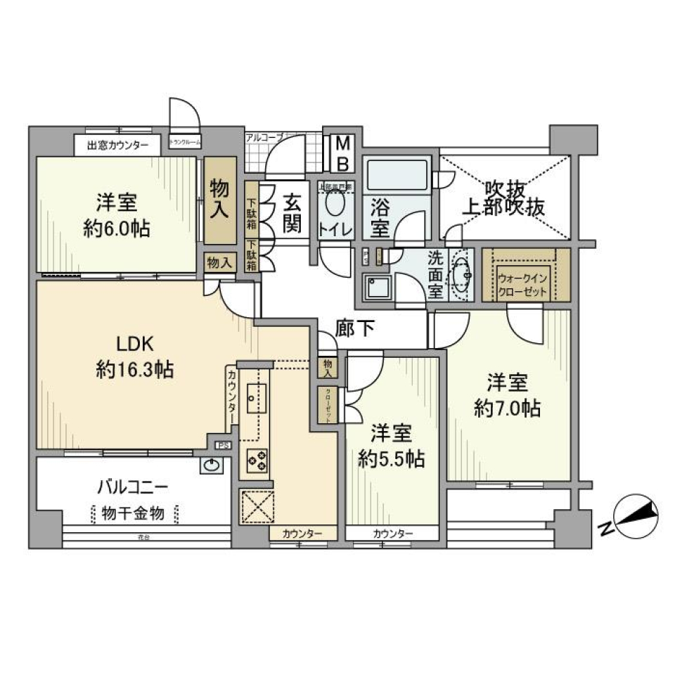 ドレッセ美しの森フロラージュ　ウエストヒル　305号室の間取り図