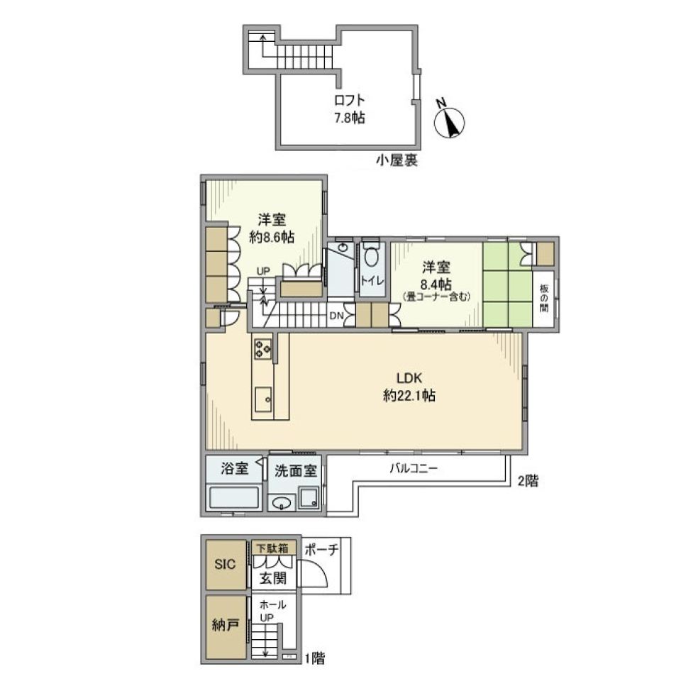 貫井北町戸建の間取り図