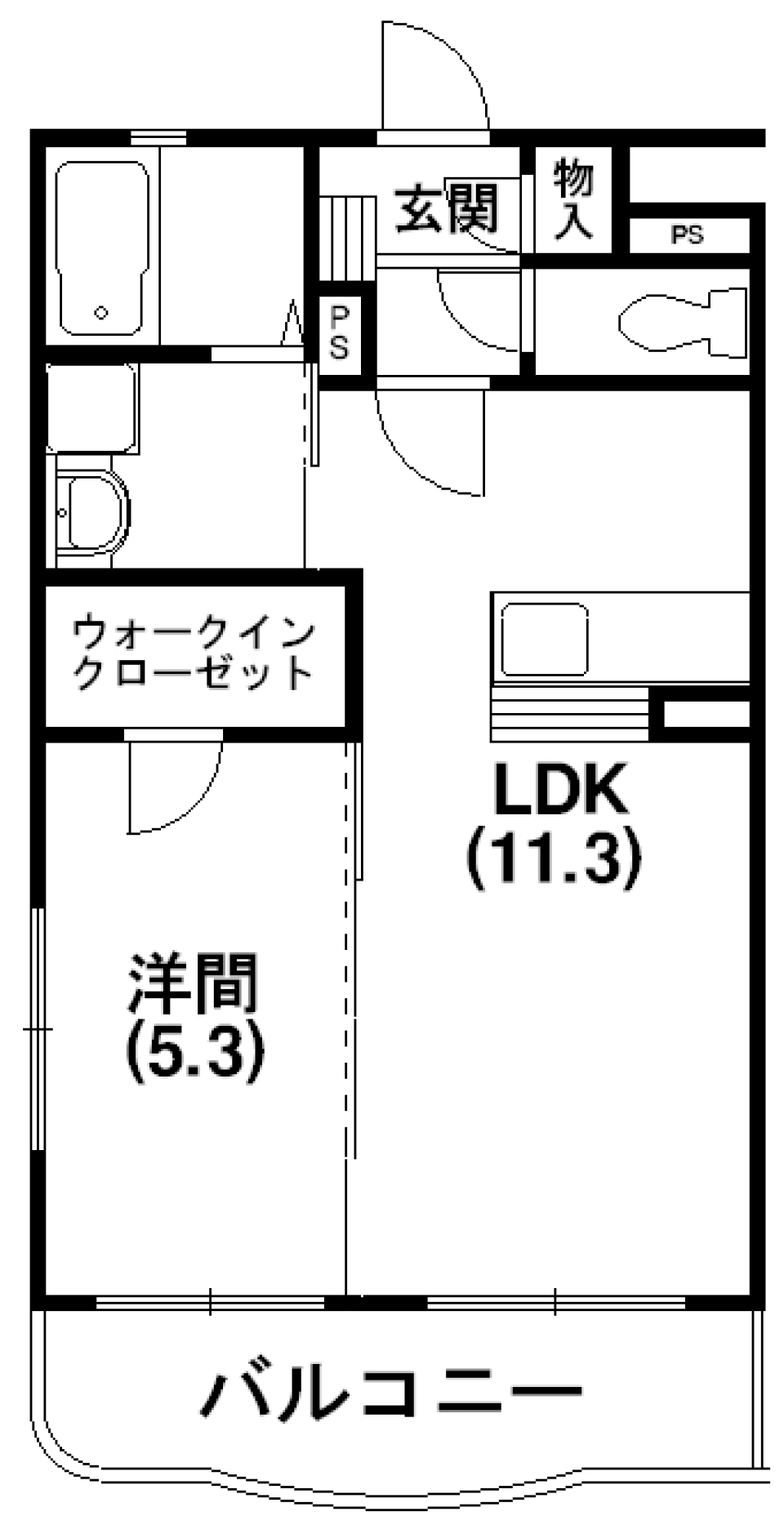 お1人様もカップルものびのびの間取り図