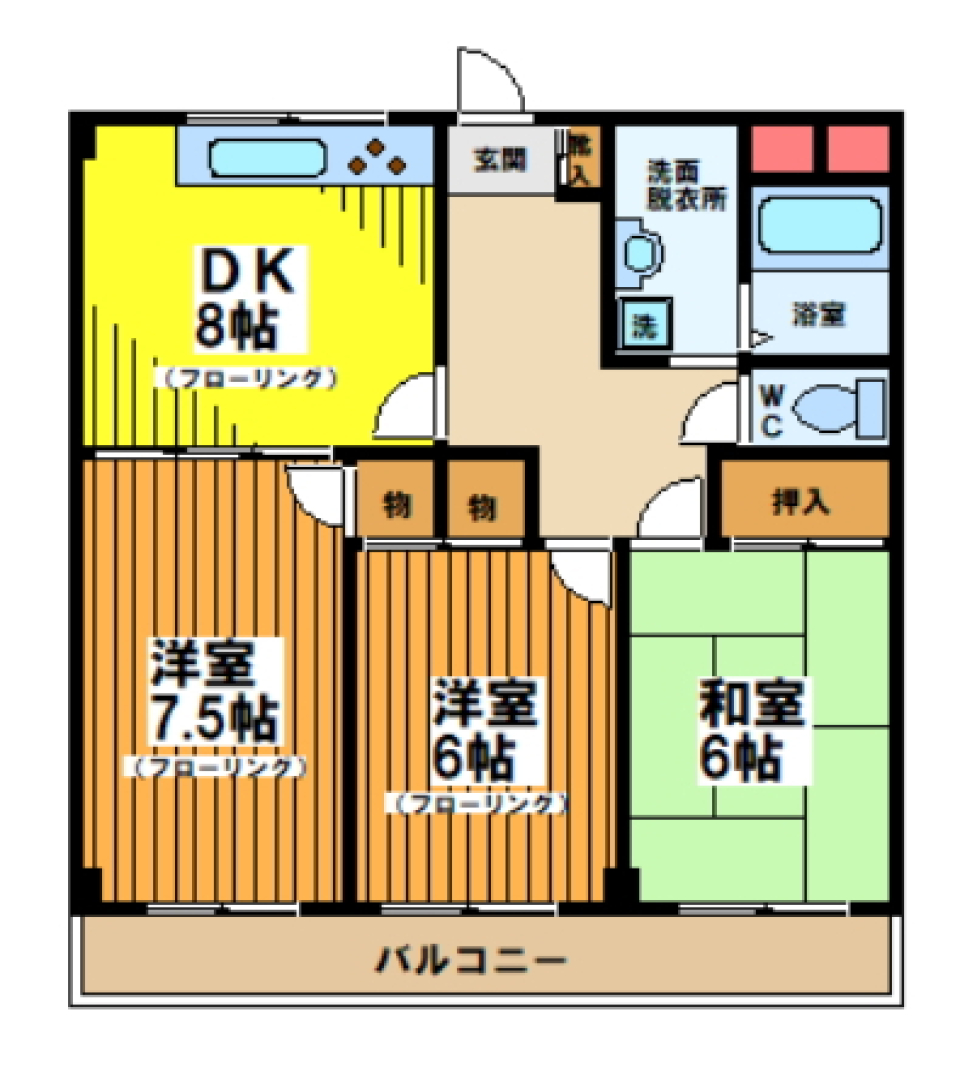 パリッシュ野川　205号室の間取り図