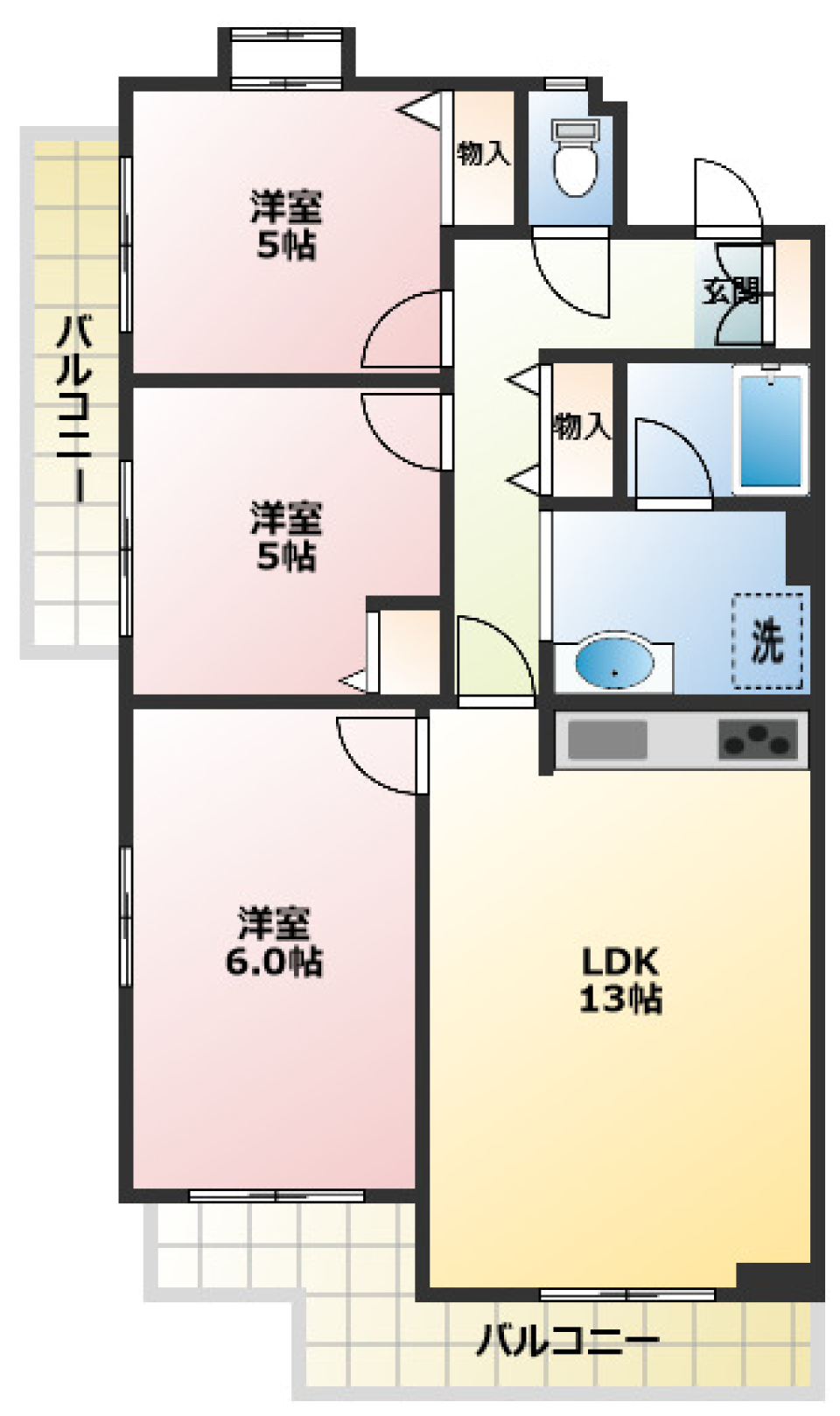 志木アーバンハイツ　305号室の間取り図