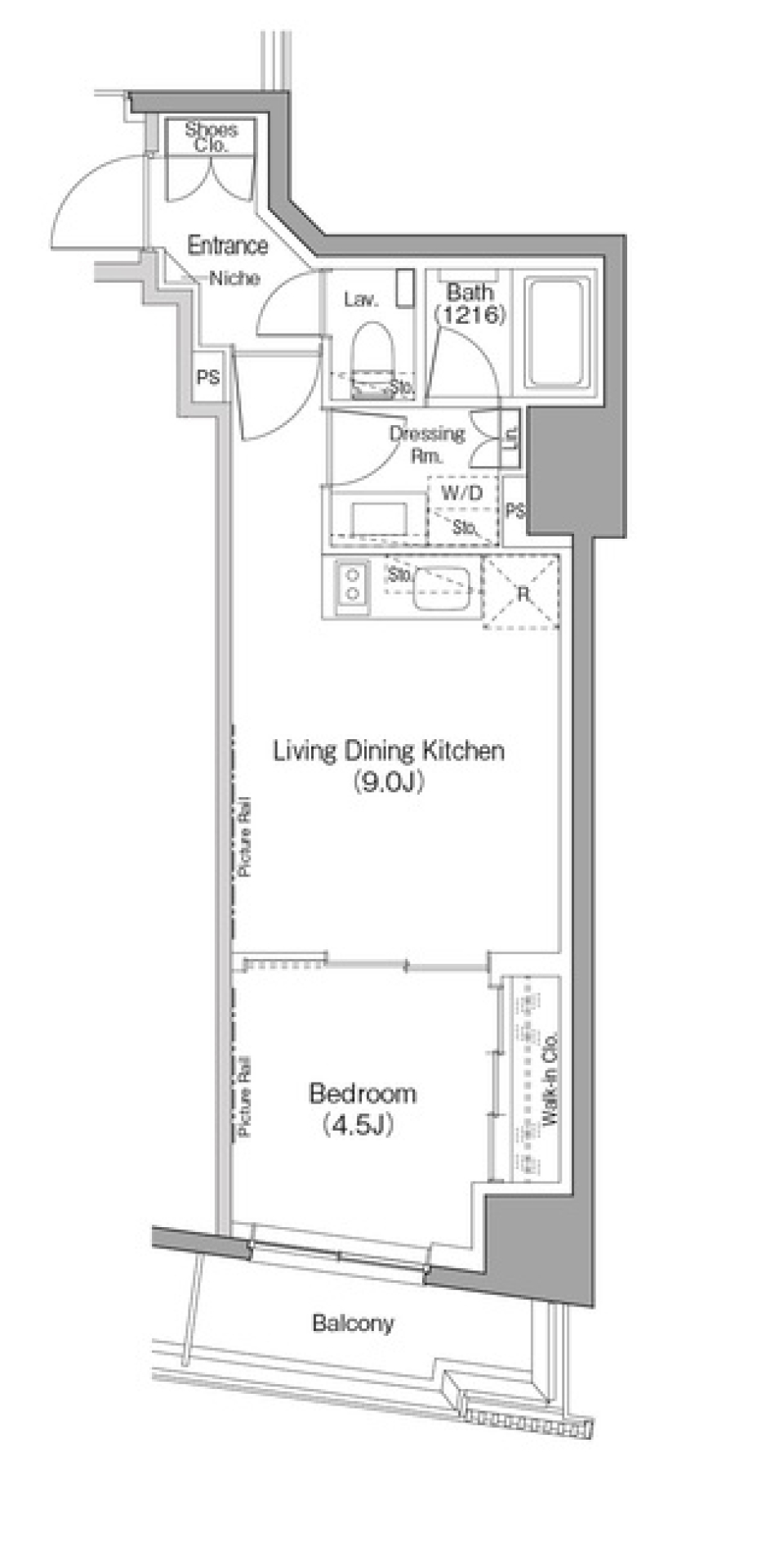 ザ・パークハビオ日本橋小伝馬町　704号室［ペット可］の間取り図