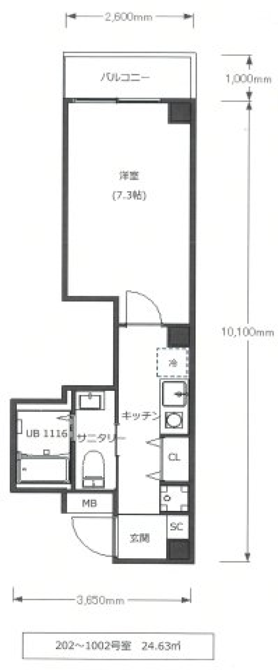 Lotso京成立石　802号室［ペット可］の間取り図