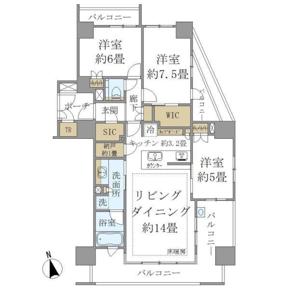 Ｂｒｉｌｌｉａ巣鴨　609号室の間取り図