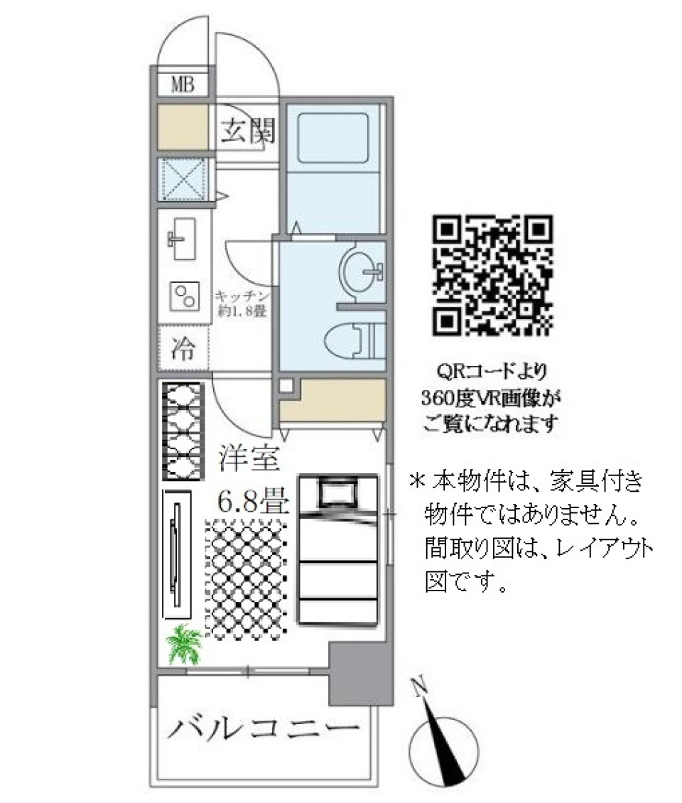 レジデンシア麻布十番　1206号室の間取り図