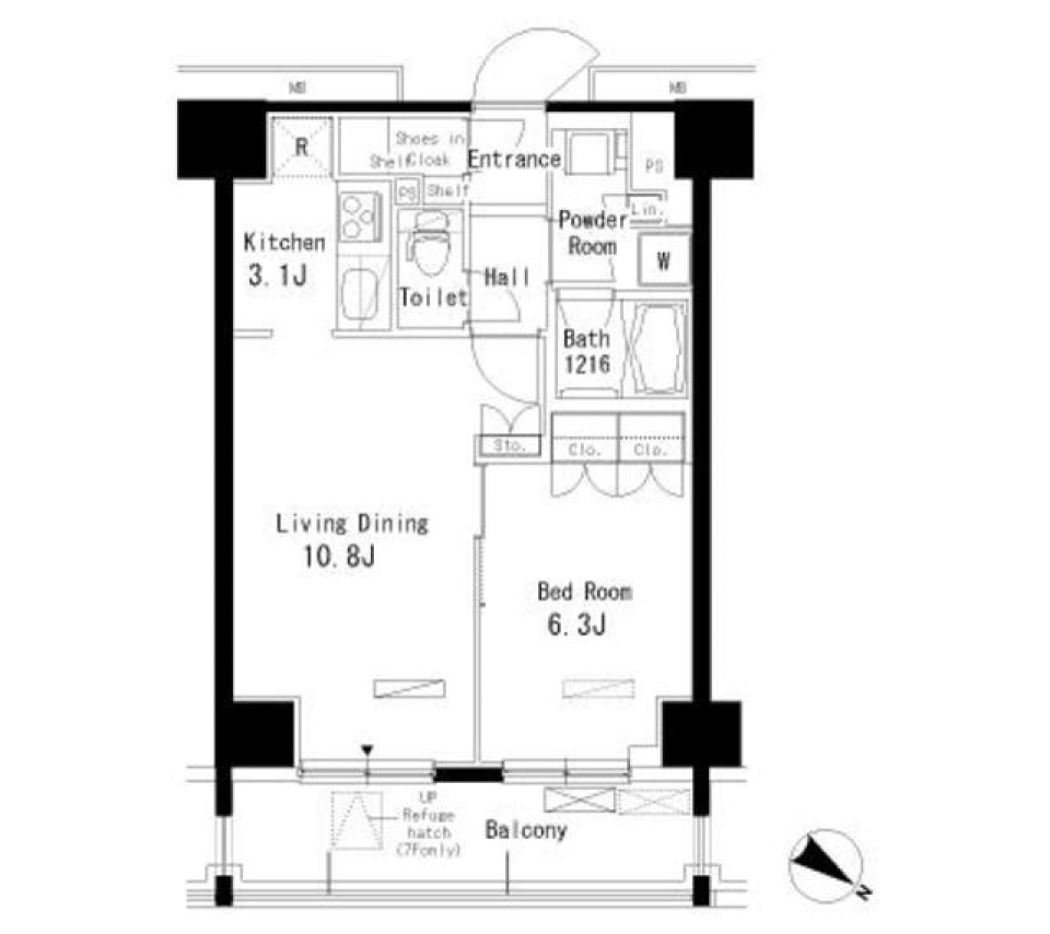 パークアクシス板橋本町弐番館　407号室の間取り図
