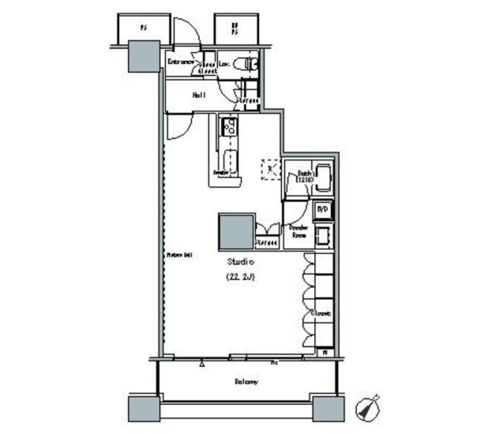 ＴＨＥ　ＴＯＫＹＯ　ＴＯＷＥＲＳ　ＭＩＤＴＯＷＥＲ　2307号室［ペット可］の間取り図