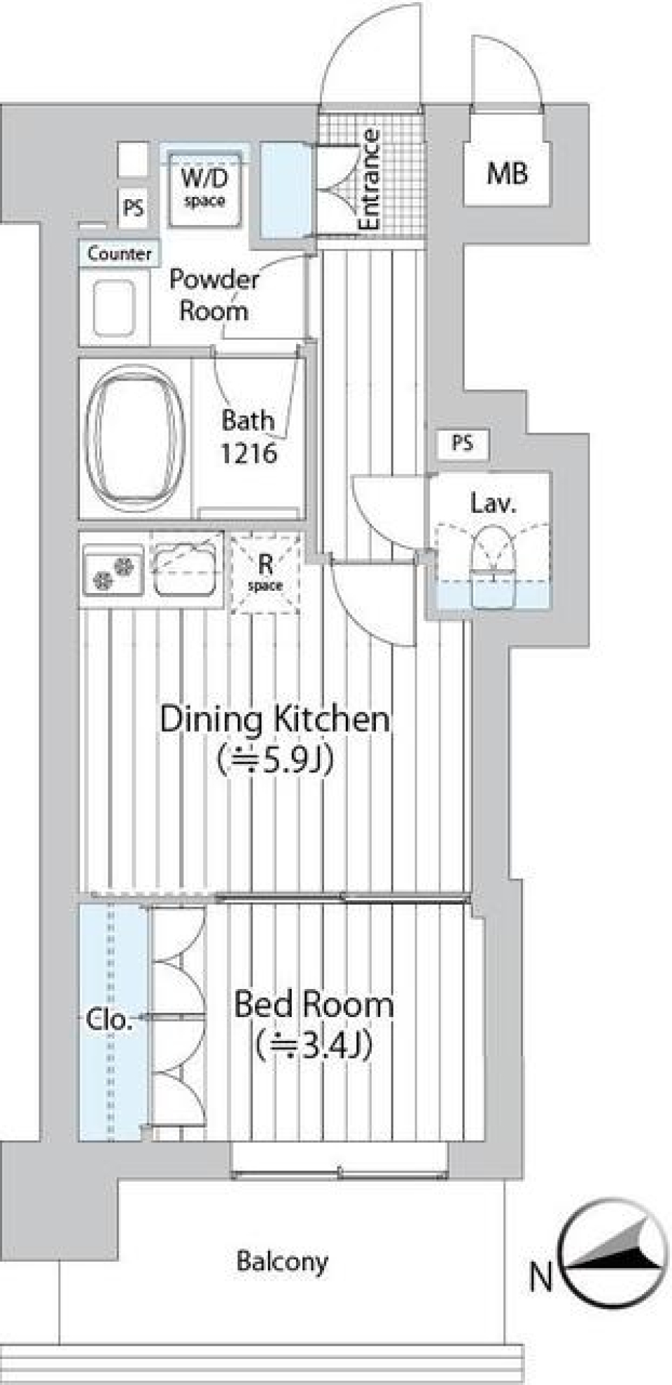 リブ　ガーデン　吾妻橋　404号室の間取り図