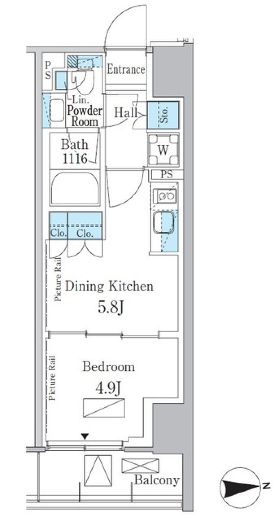 パークアクシス新宿百人町　430号室［ペット可］の間取り図