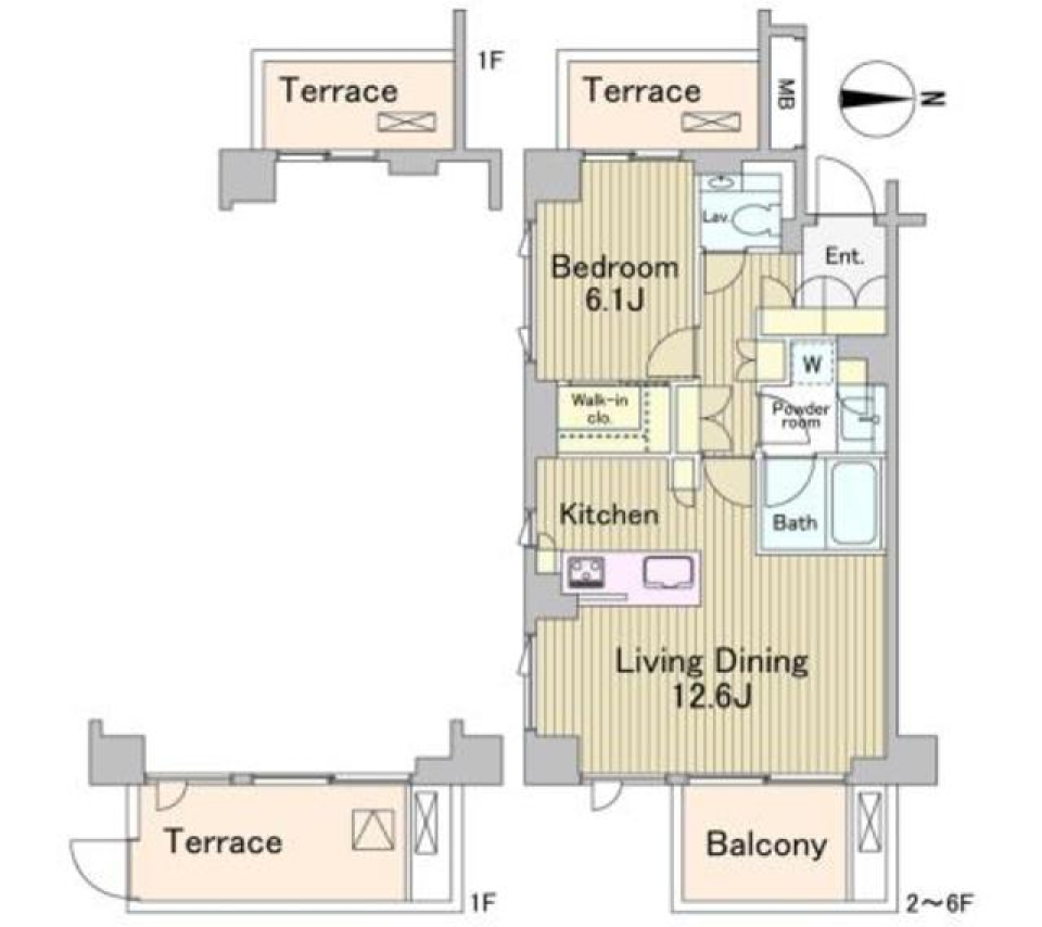 ラフォンテ麻布十番　401号室の間取り図