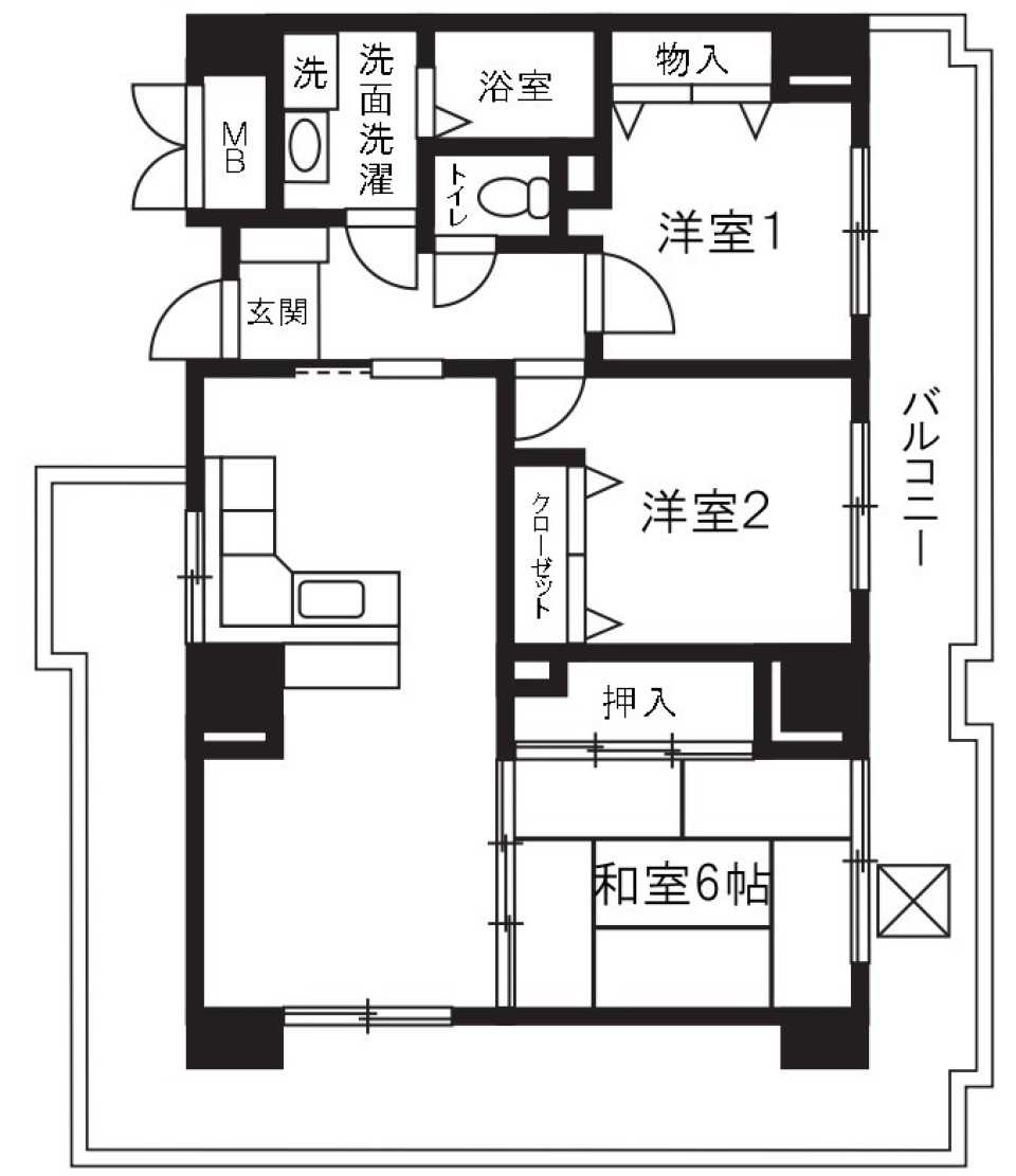久里浜3丁目共同住宅　104号室の間取り図