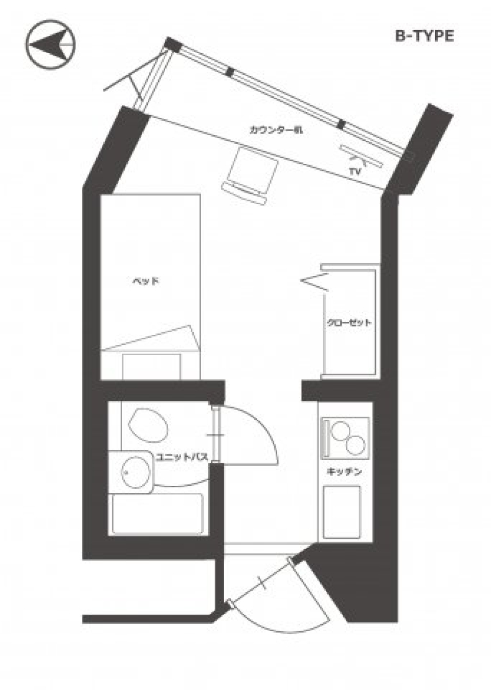 女子学生会館明泉　404号室の間取り図