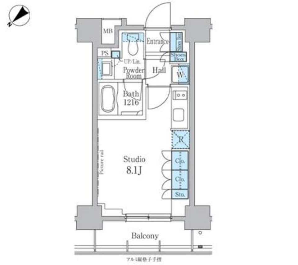 パークアクシス横浜反町公園　1005号室［ペット可］の間取り図