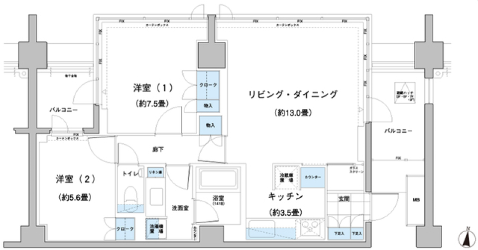 ガーデニエール砧レジデンス　809号室［ペット可］の間取り図