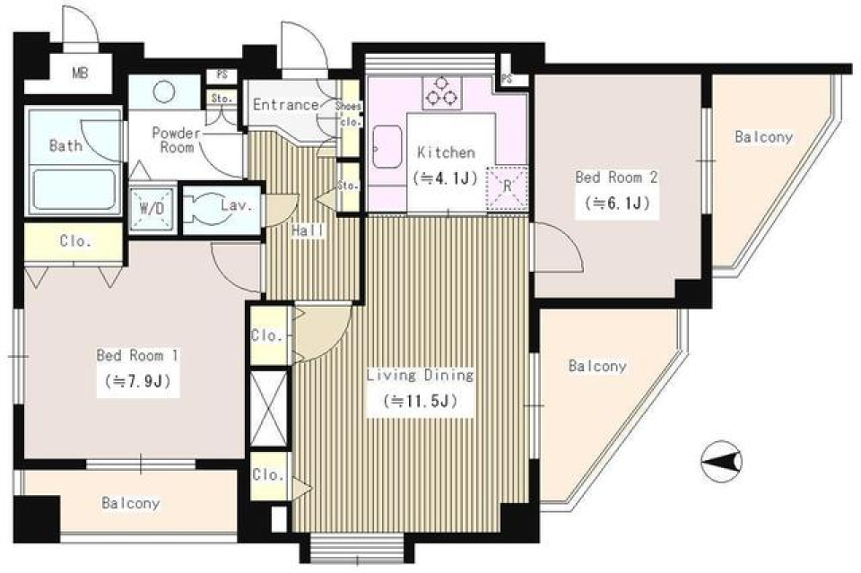 六本木プレイス　702号室の間取り図