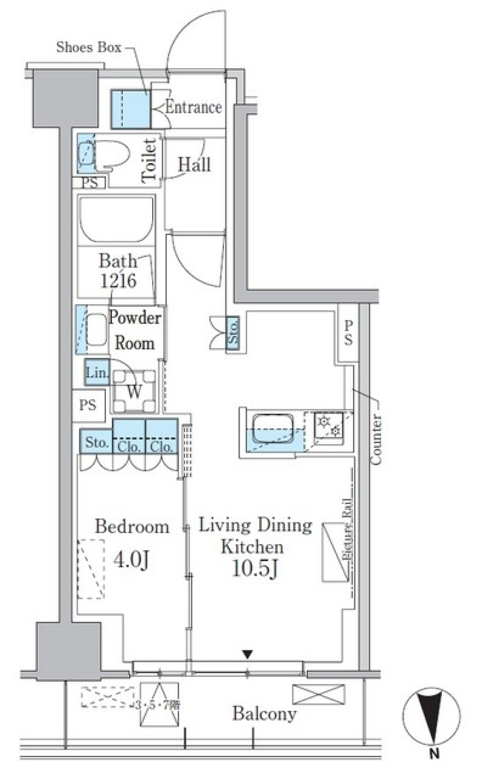 パークアクシス新宿百人町 301号室［ペット可］の間取り図