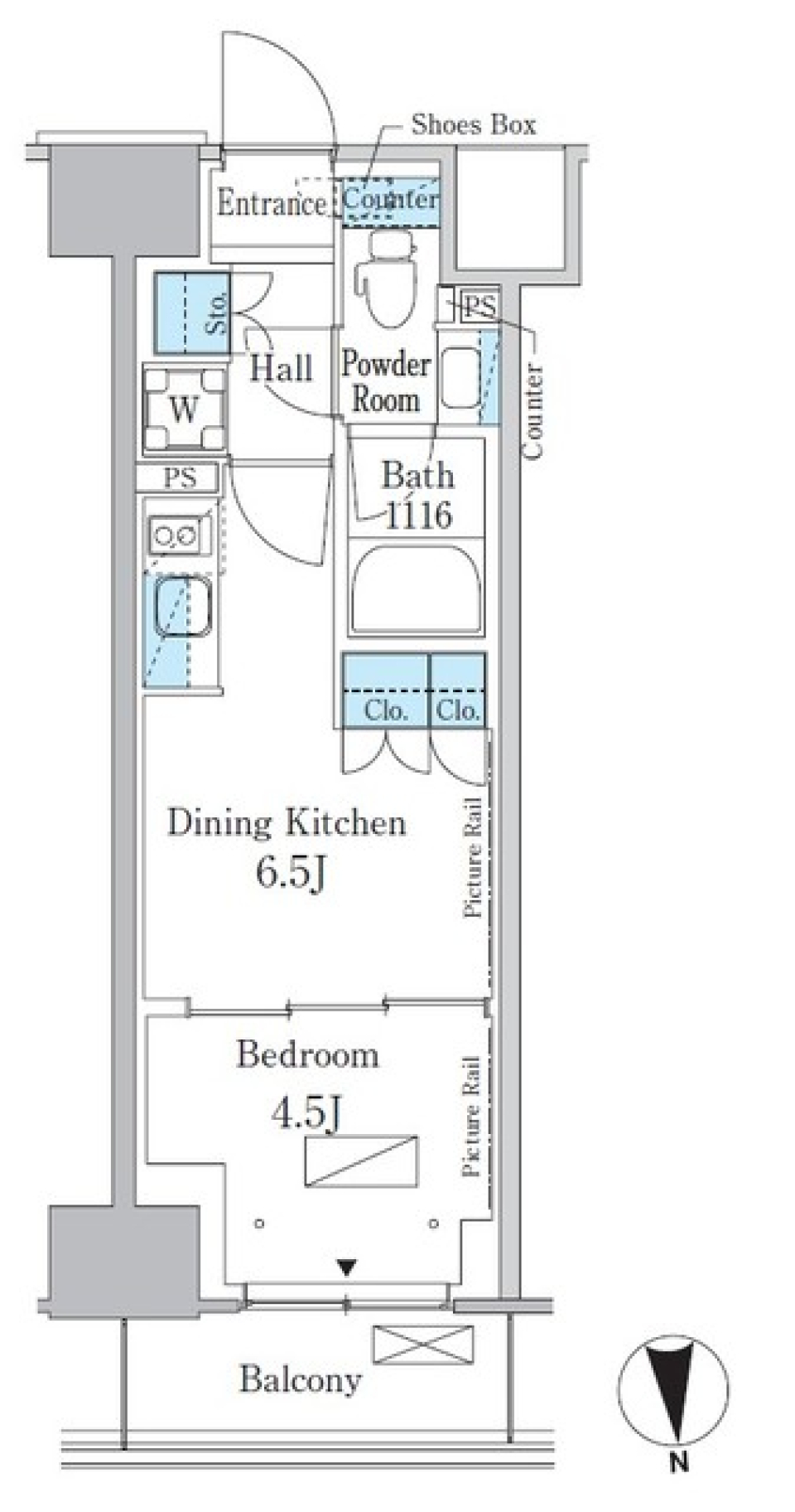 パークアクシス新宿百人町　448号室［ペット可］の間取り図