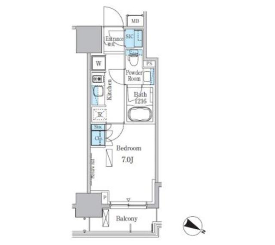 パークアクシス小伝馬町　403号室［ペット可］の間取り図