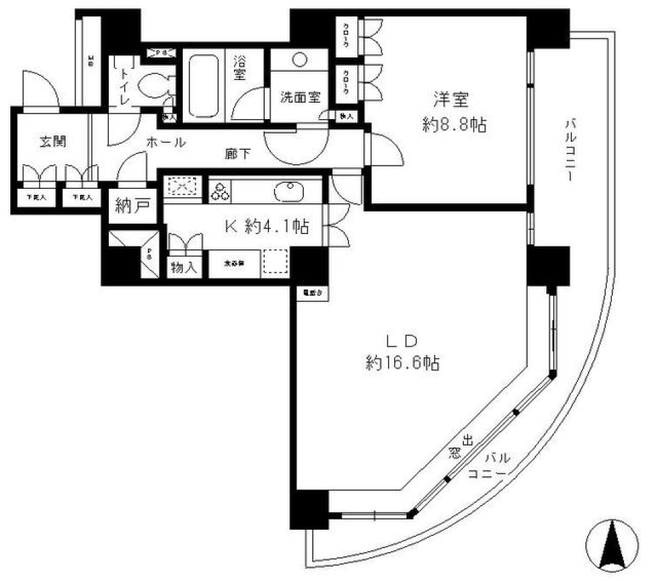 リバーポイントタワー　1505号室の間取り図