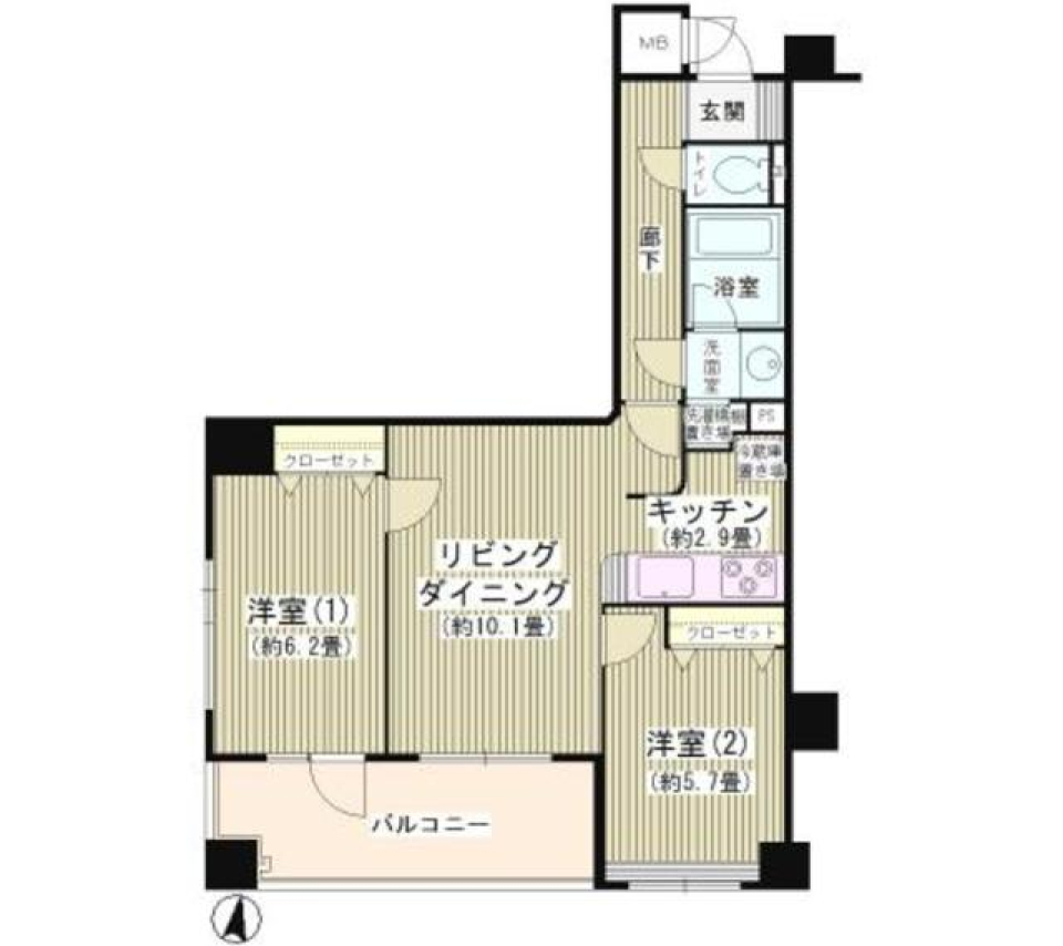 ソシア千歳烏山　303号室［ペット可］の間取り図