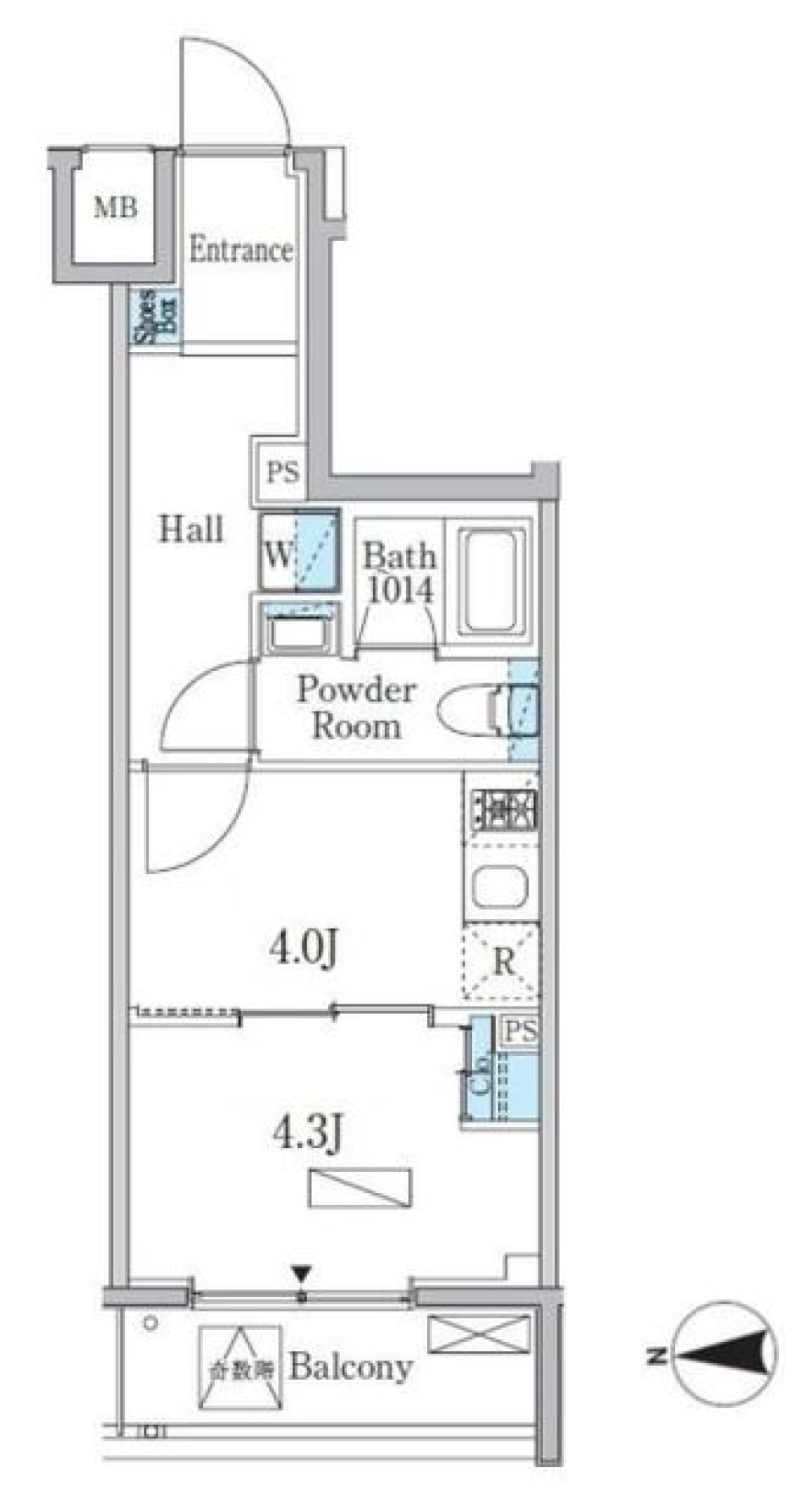 プライマル門前仲町　505号室の間取り図