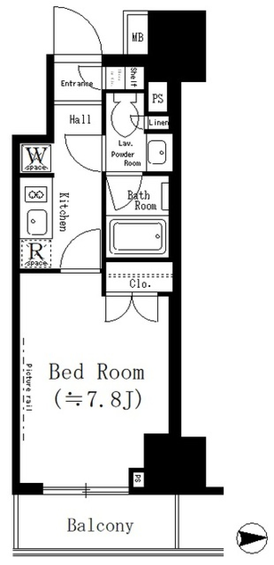 ルフォンプログレ文京湯島　603号室［ペット可］の間取り図