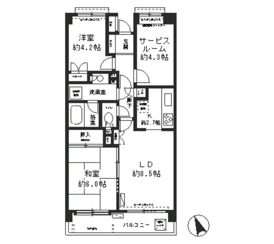 クレスト井村　304号室の間取り図
