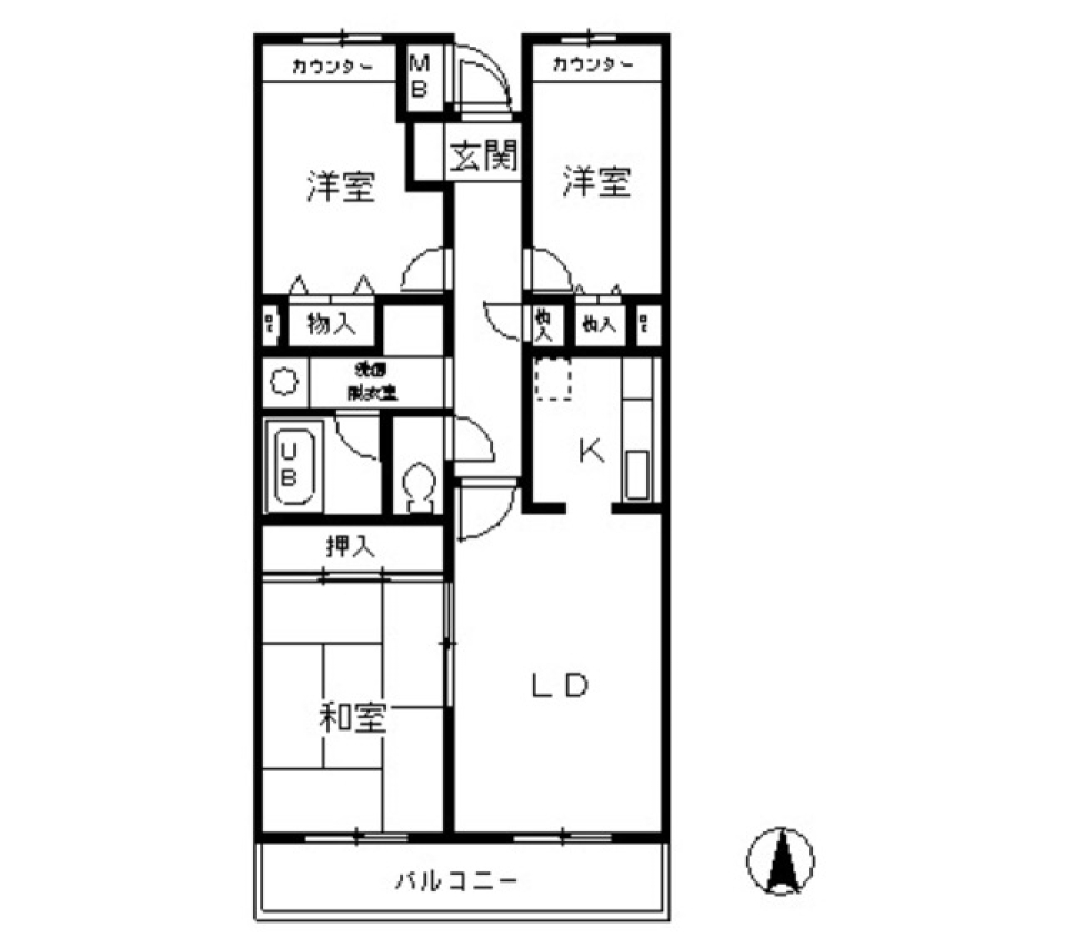 ベルク長岡京　502号室の間取り図