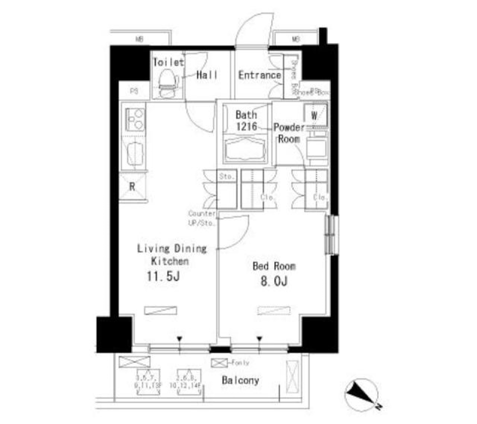パークアクシス板橋本町弐番館　605号室［ペット可］の間取り図