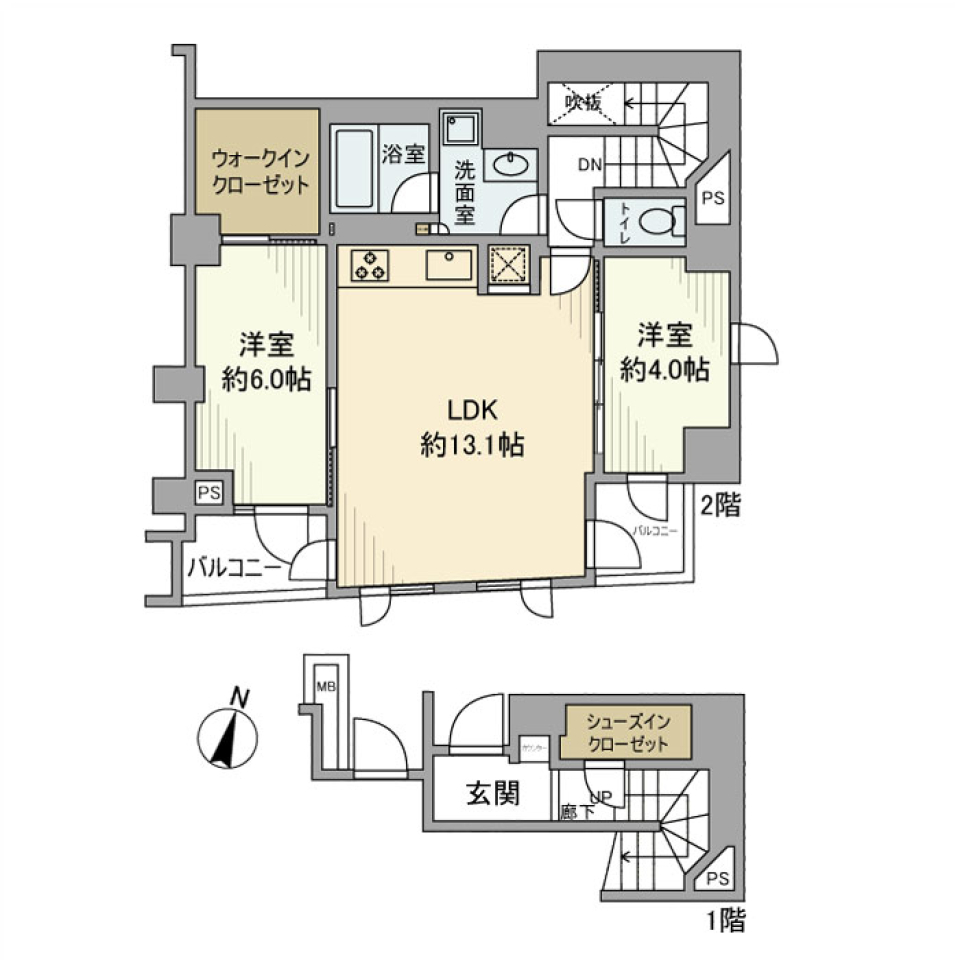 オープンレジデンシア神楽坂若宮町　401号室の間取り図