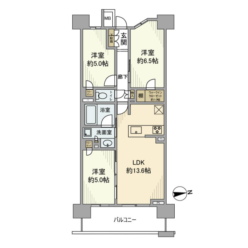 クレストプライムレジデンスパーク五番街　1220号室の間取り図