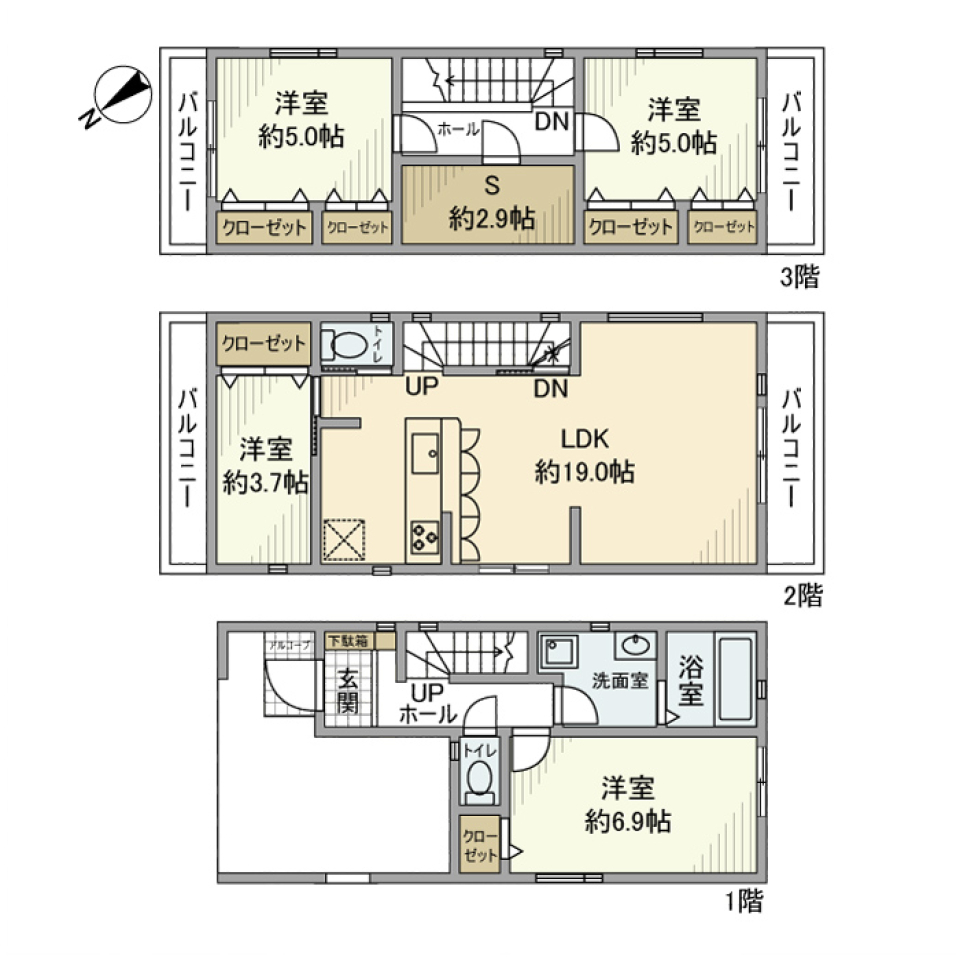 府中町戸建の間取り図