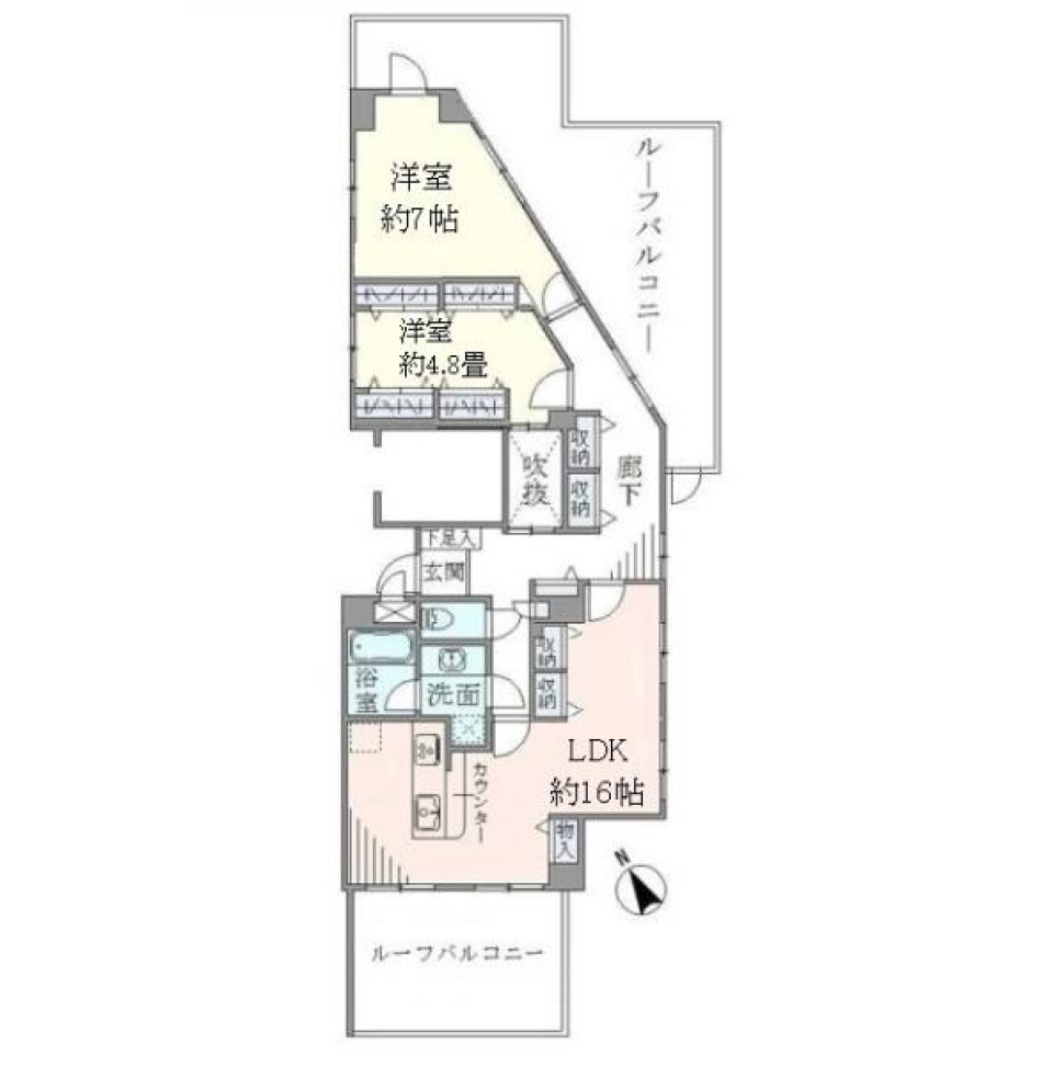 エクセルシオール新桜台　502号室の間取り図