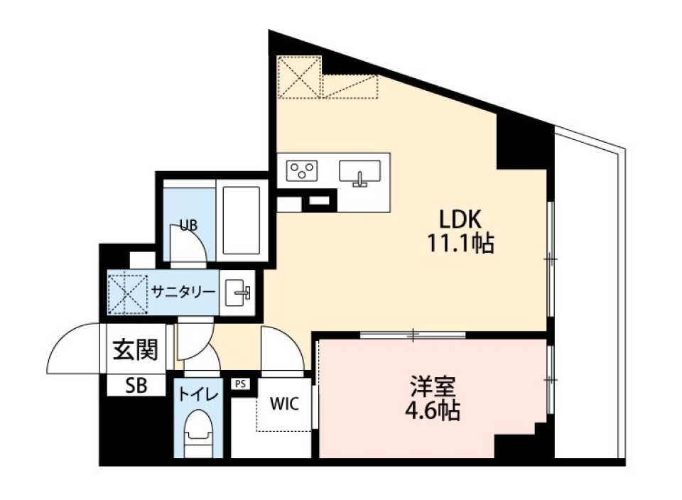 ミルーナヒルズD駒込　601号室の間取り図