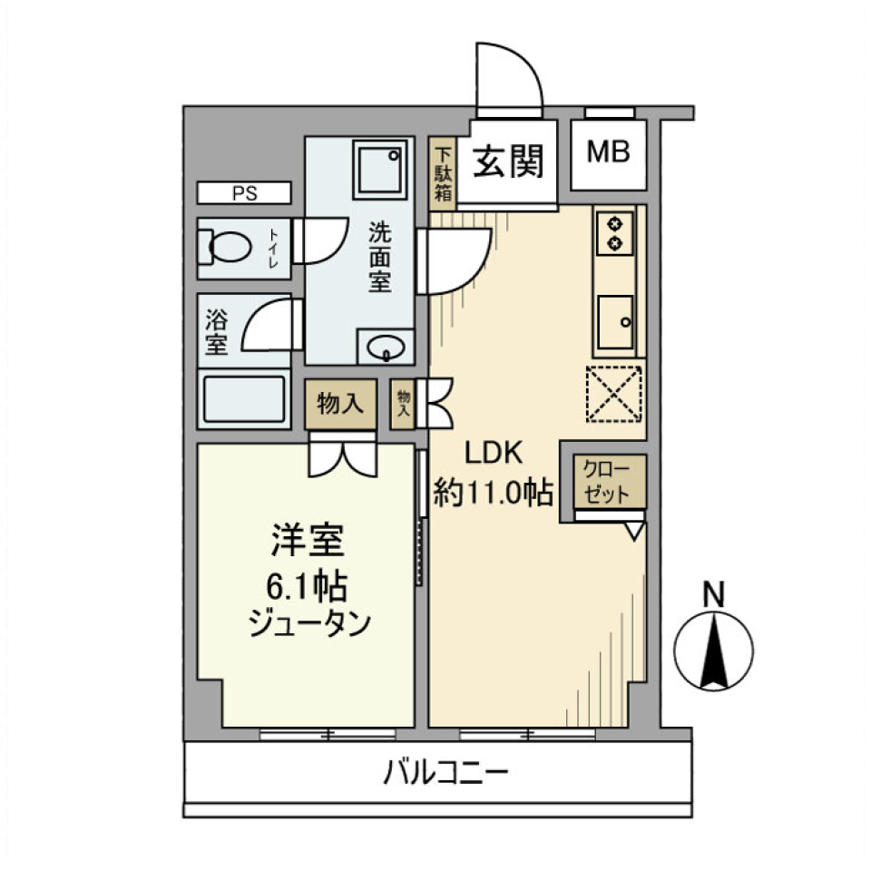 グローリア初穂高田馬場　216号室の間取り図