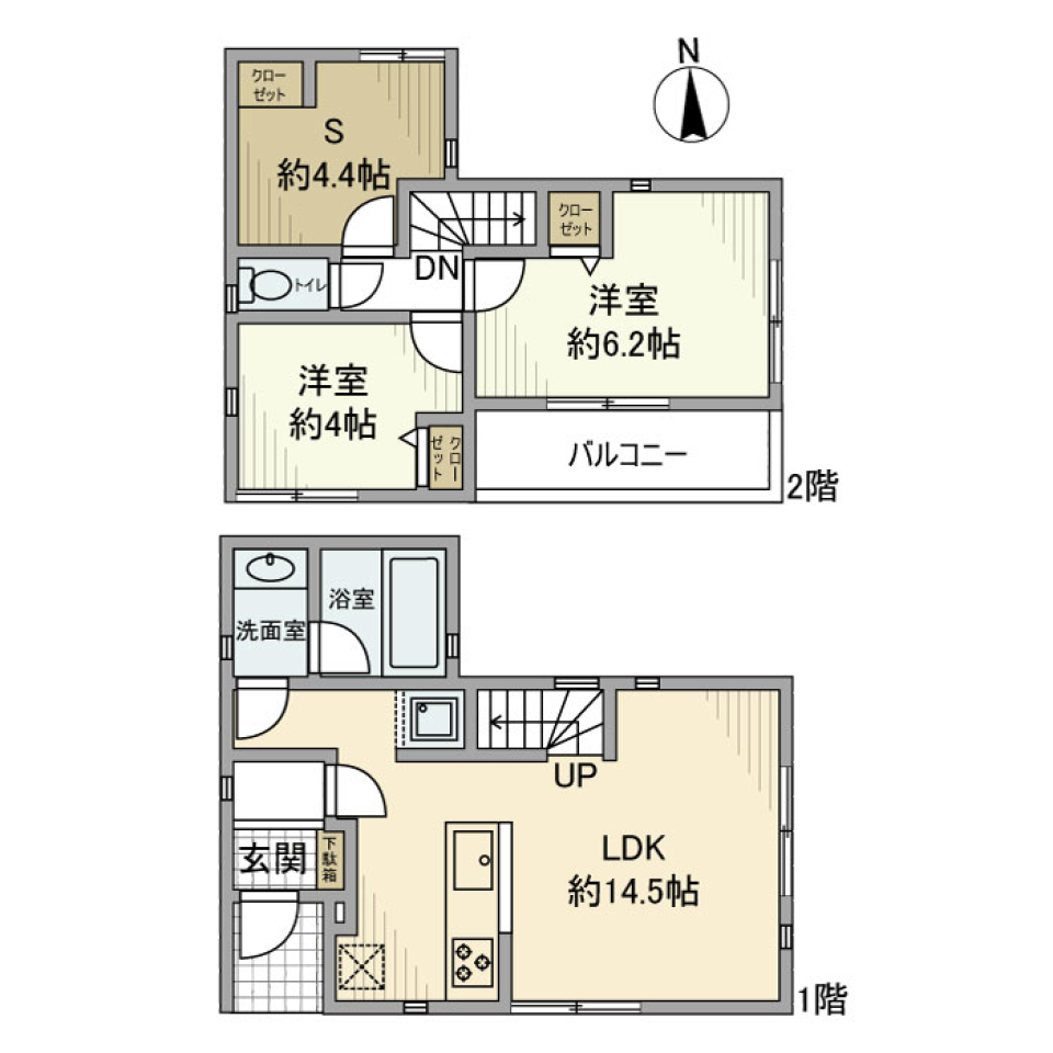 田柄戸建の間取り図