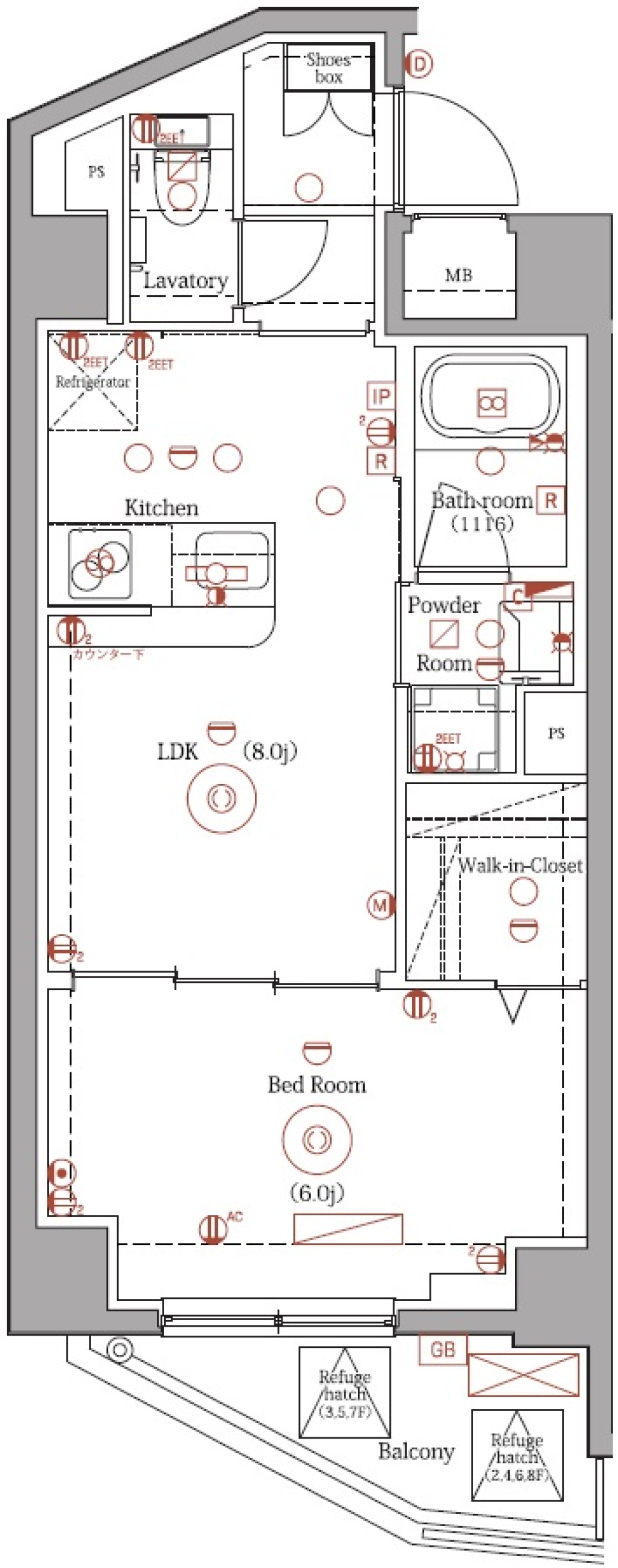 DIPS大山中丸町　601号室［ペット可］の間取り図