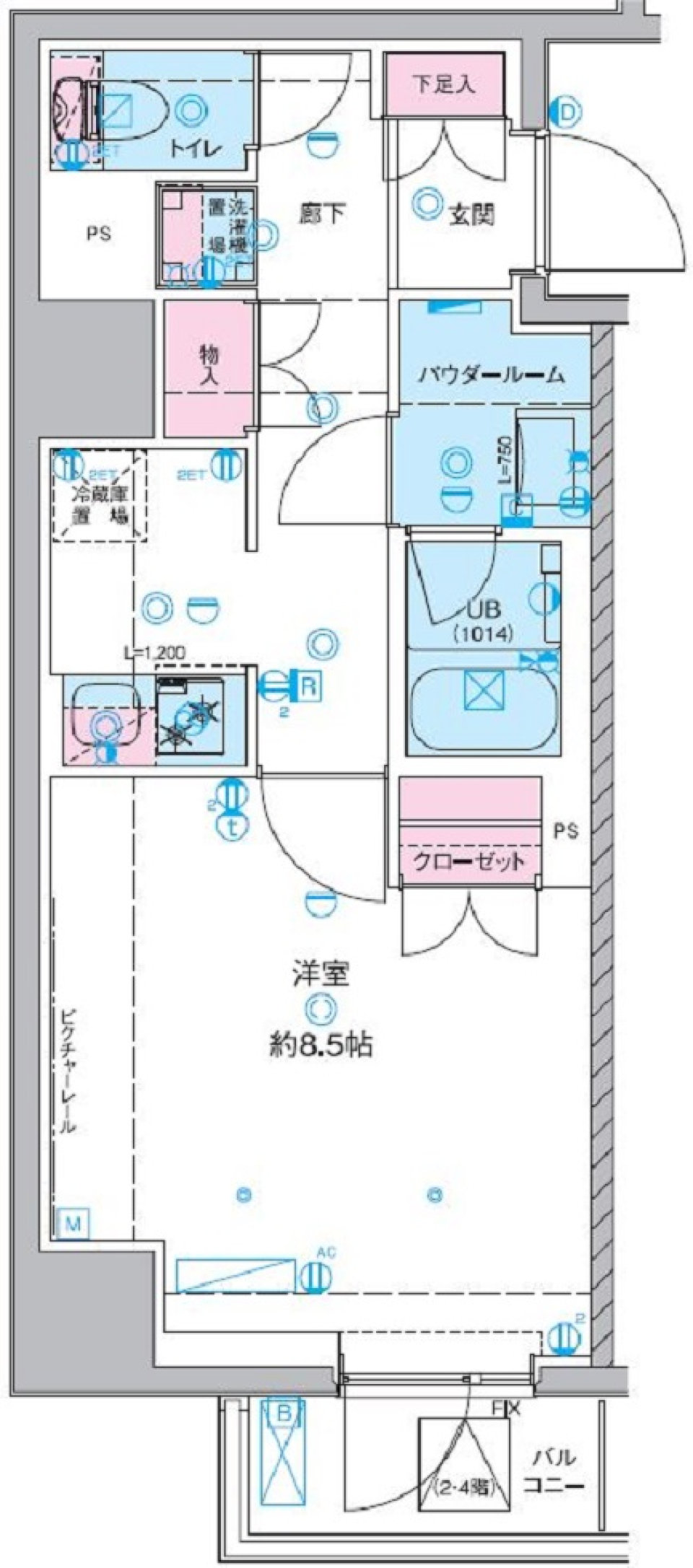 ジェノヴィア桜上水Ⅱ　404号室［ペット可］の間取り図